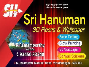 SRI HANUMAN 3D FLOORS AND WALLPAPER