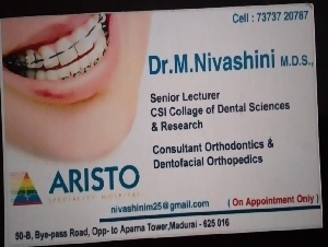 Dr.M.Nivashini Consultant Orthodontics