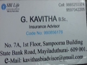 G Kavitha Insurance Agent SBI